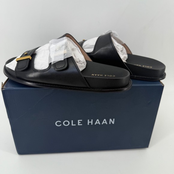 Cole Haan Marisol Black Leather Double Strap Slide Sandals Size 10 B - Picture 5 of 8